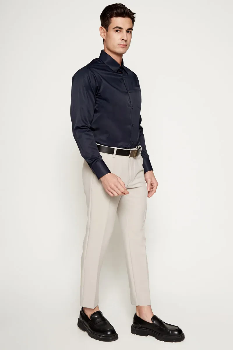 MEN SLIM FIT LONG PANTS KHAKI