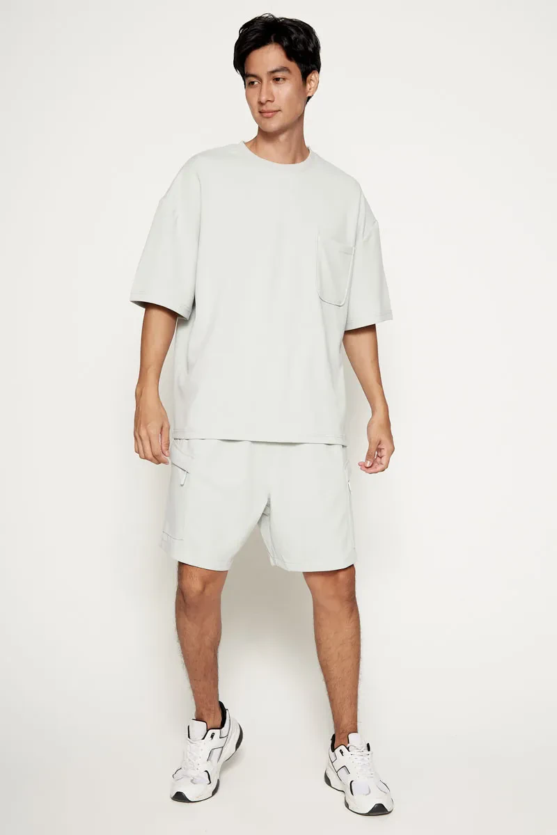 MEN SHORT SLEEVE SWEATER LIGHT GREEN