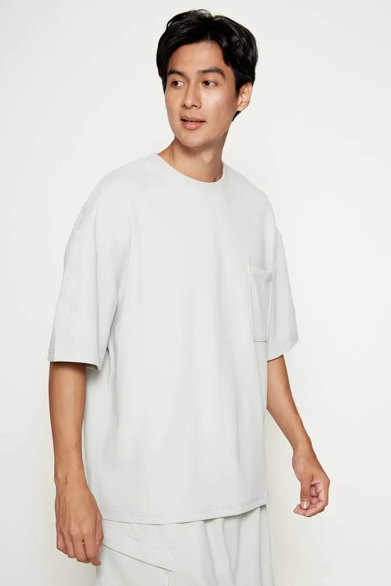 MEN SHORT SLEEVE SWEATER LIGHT GREEN
