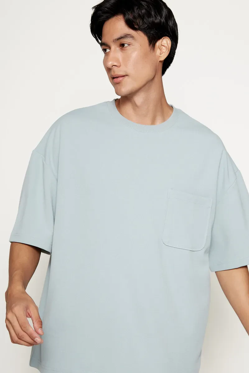 MEN SHORT SLEEVE SWEATER TURQUOISE