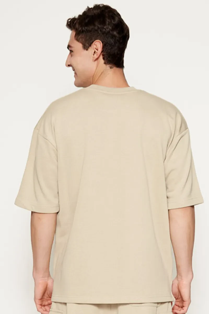 MEN SHORT SLEEVE SWEATER SAND
