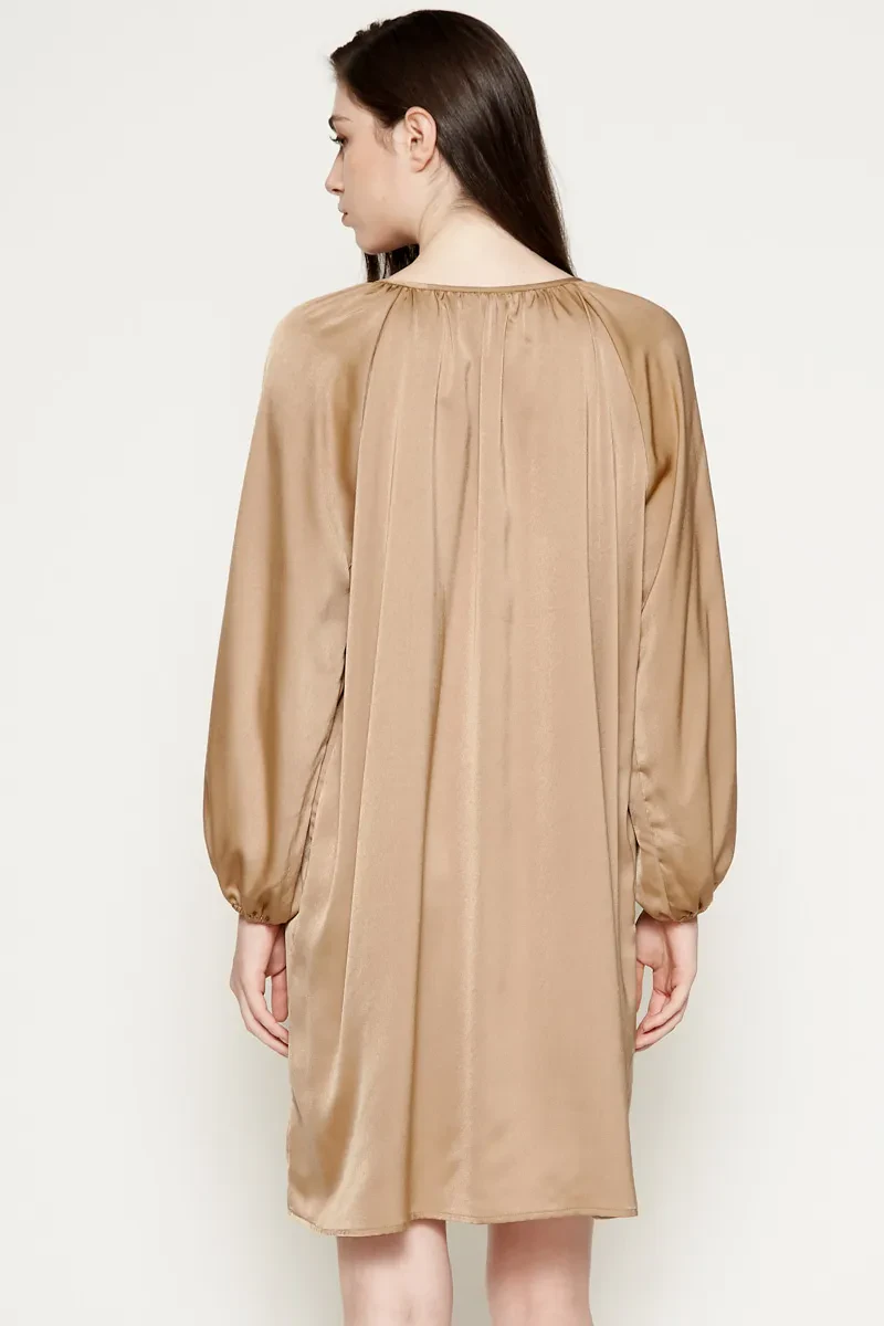 LADIES CASUAL SHORT DRESS CAMEL