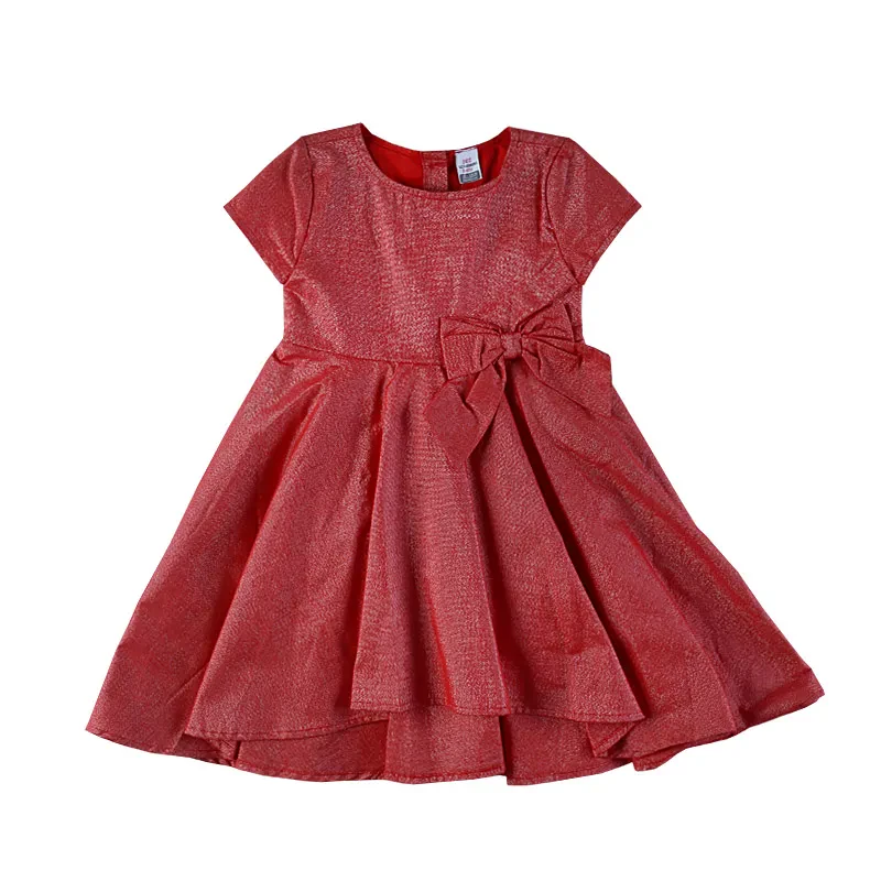 KEY WOVEN DRESS SHORT SLEEVED IN LIGHT RED