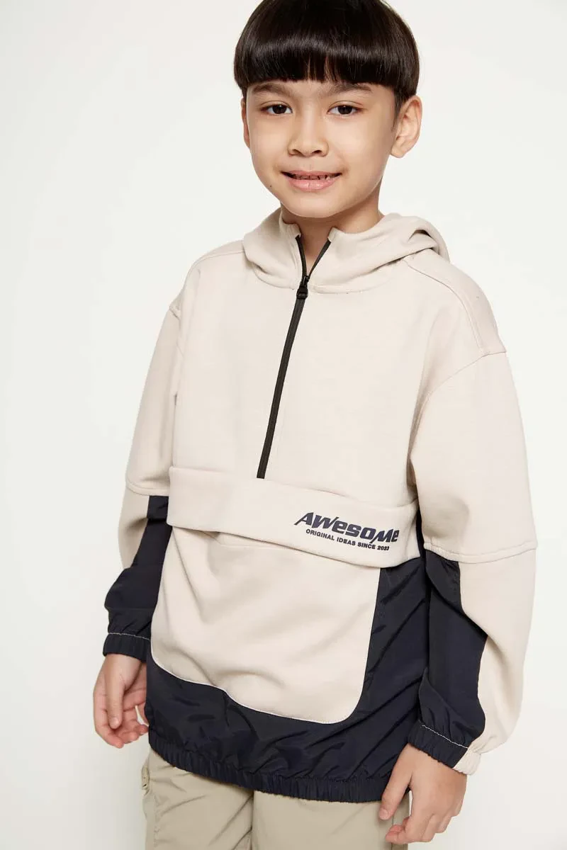 PDI CASUAL HOODIE BOY KHAKI