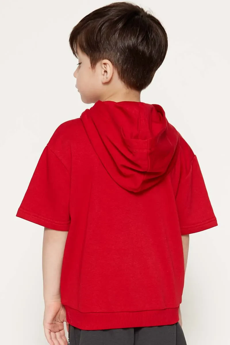 PDI CASUAL HOODIES SHORT SLEEVE BOY HOODIE RED