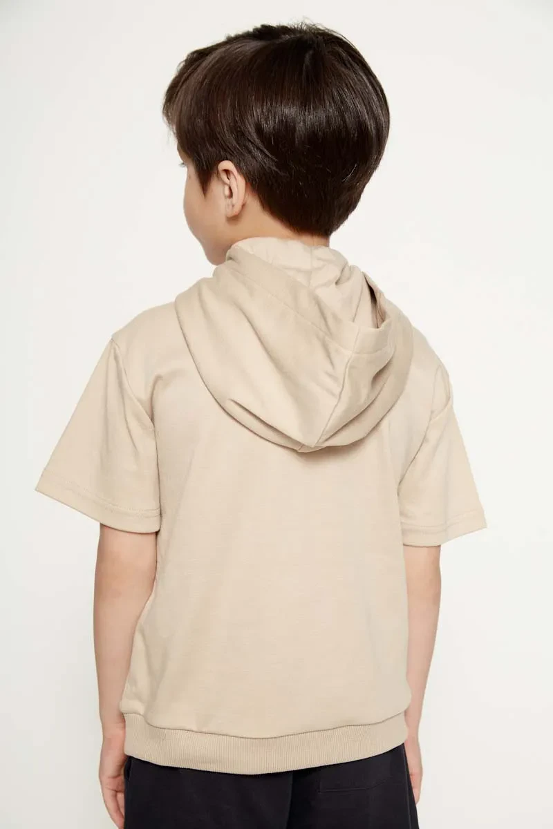 PDI CASUAL HOODIES SHORT SLEEVE BOY HOODIE KHAKI