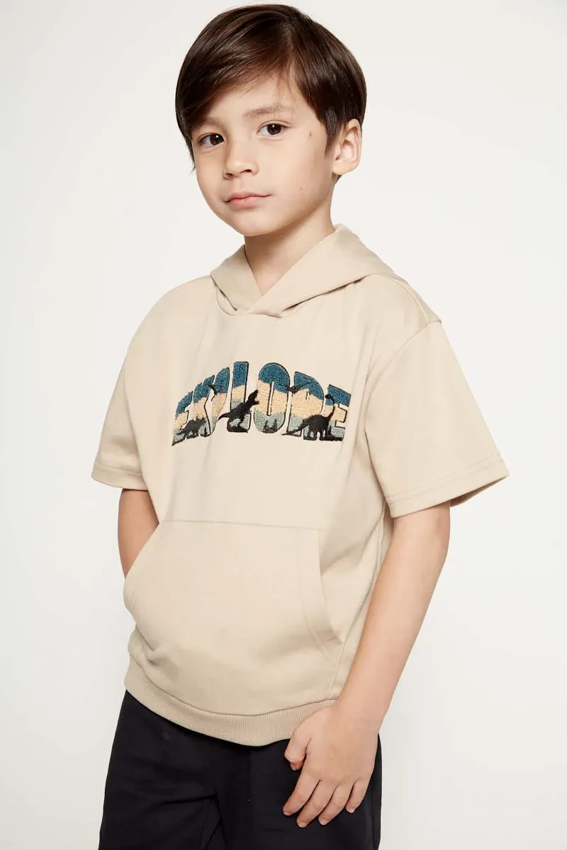 PDI CASUAL HOODIES SHORT SLEEVE BOY HOODIE KHAKI