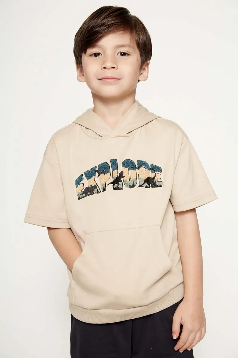 PDI CASUAL HOODIES SHORT SLEEVE BOY HOODIE KHAKI