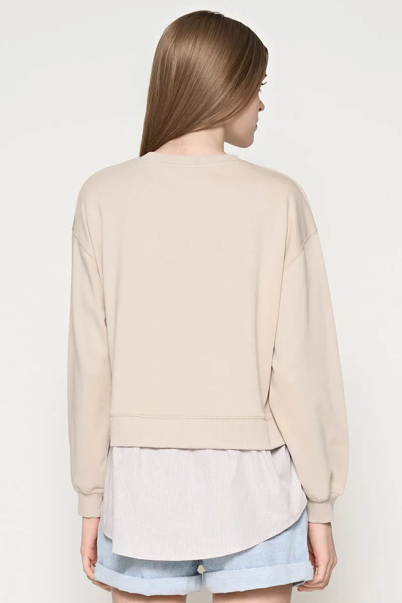 PDI CASUAL SWEAT SHIRT LADIES LT KHAKI