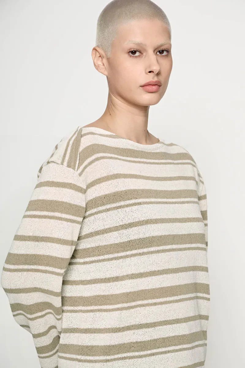 PDI CASUAL LONG SLEEVE KNIT LADIES TEE CREAM