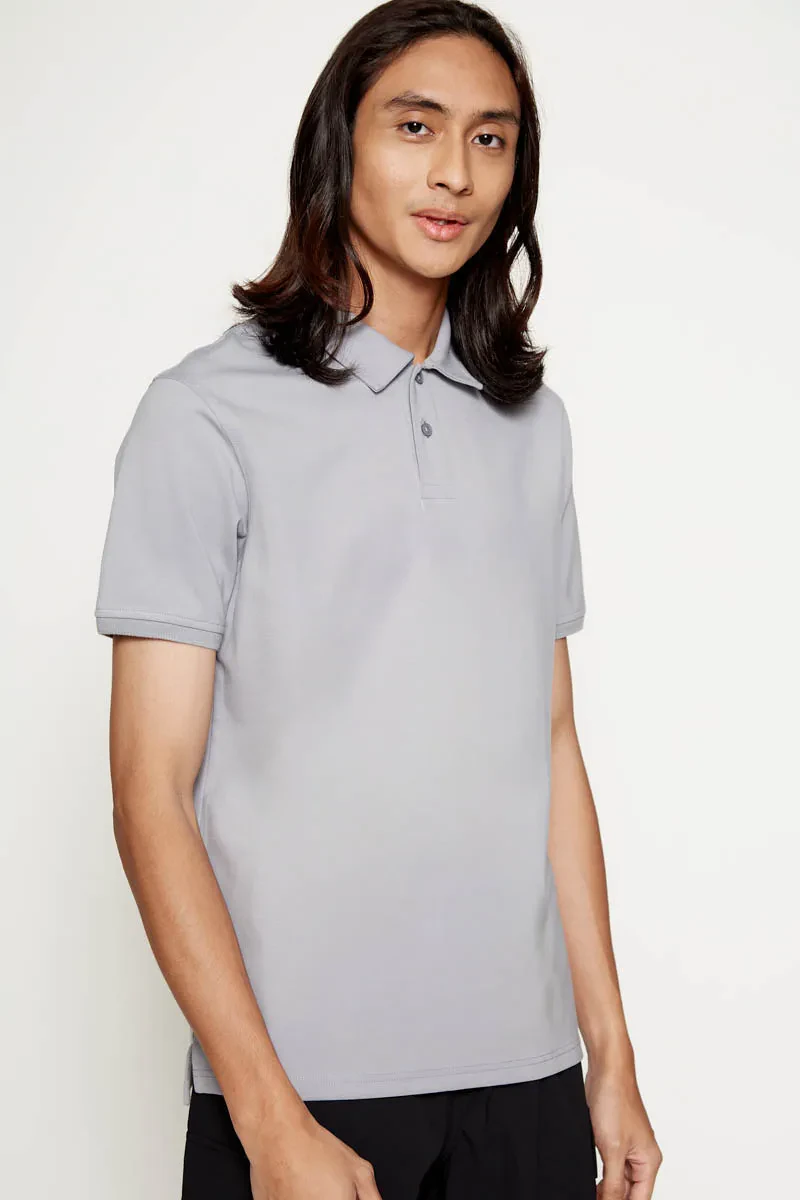 PDI CASUAL POLO TEE MEN SHORT SLEEVE LT GREY