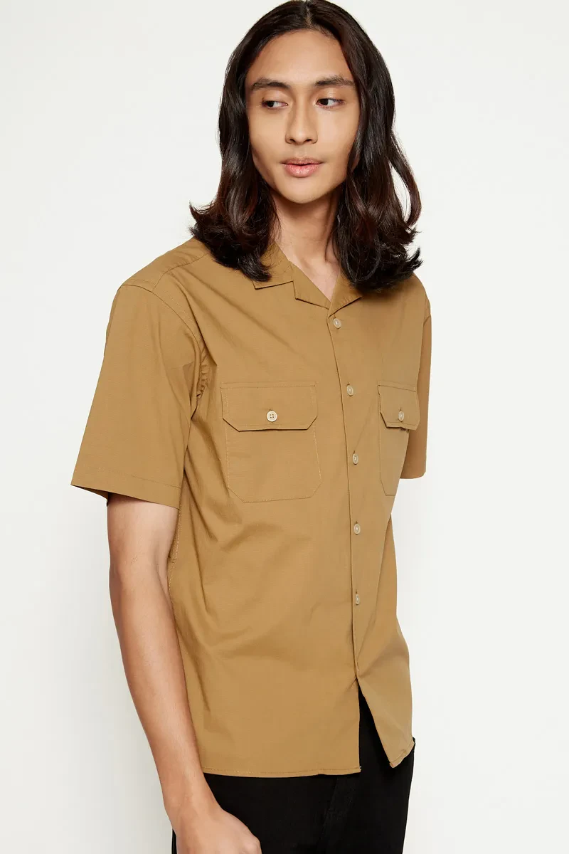PDI CASUAL SHORT SLEEVE SHIRT MEN KHAKI