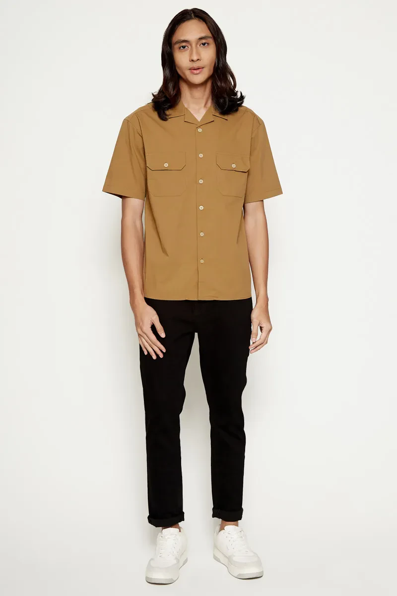 PDI CASUAL SHORT SLEEVE SHIRT MEN KHAKI