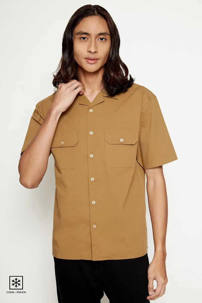 PDI CASUAL SHORT SLEEVE SHIRT MEN KHAKI