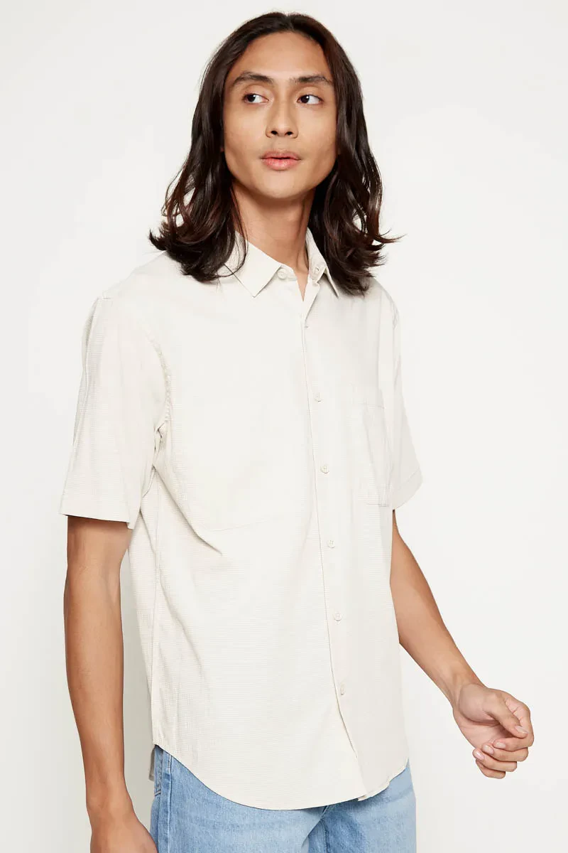PDI CASUAL SHORT SLEEVE SHIRT MEN CREAM