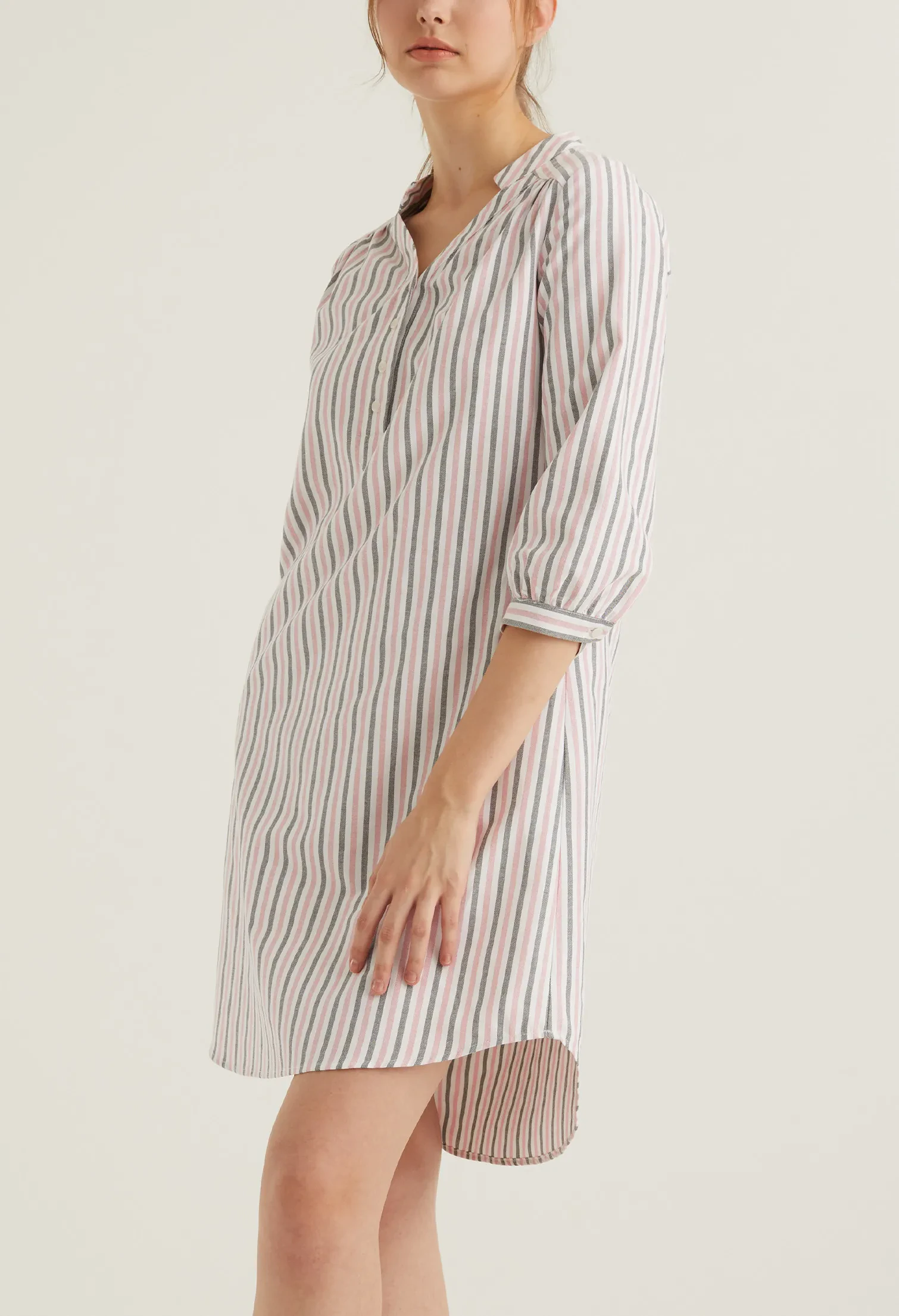 CASUAL STRIPED EVERYDAY DRESS [BLUSH PINK]