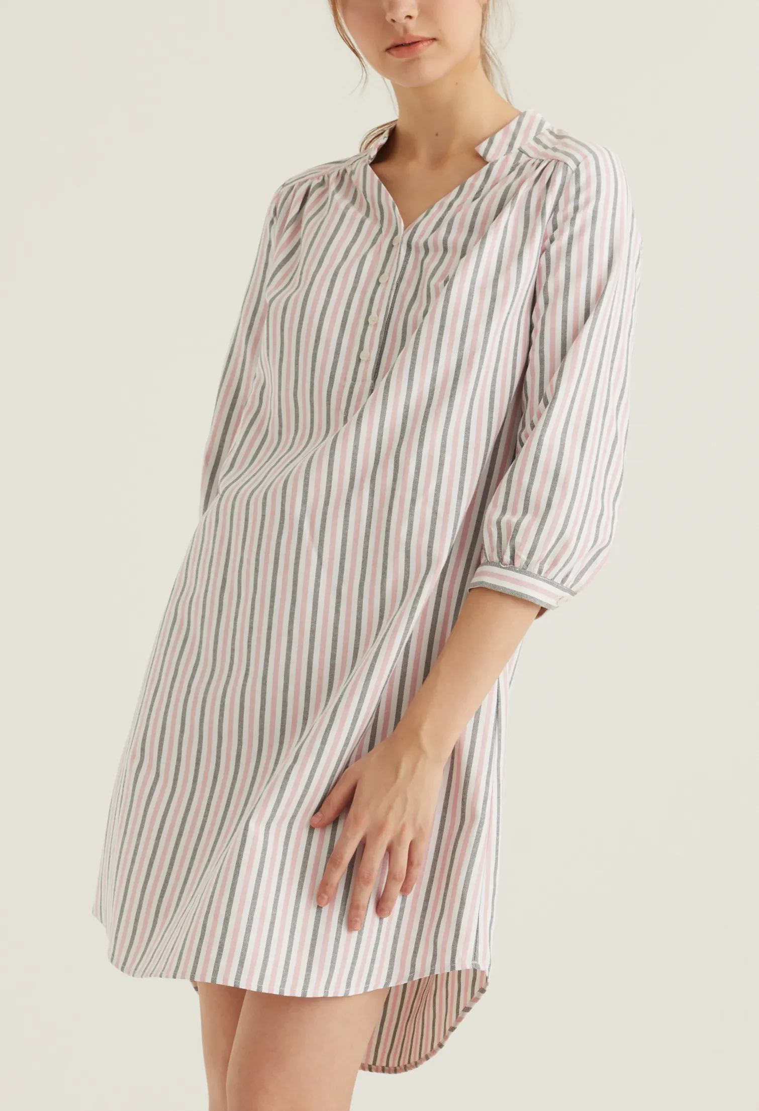 CASUAL STRIPED EVERYDAY DRESS [BLUSH PINK]