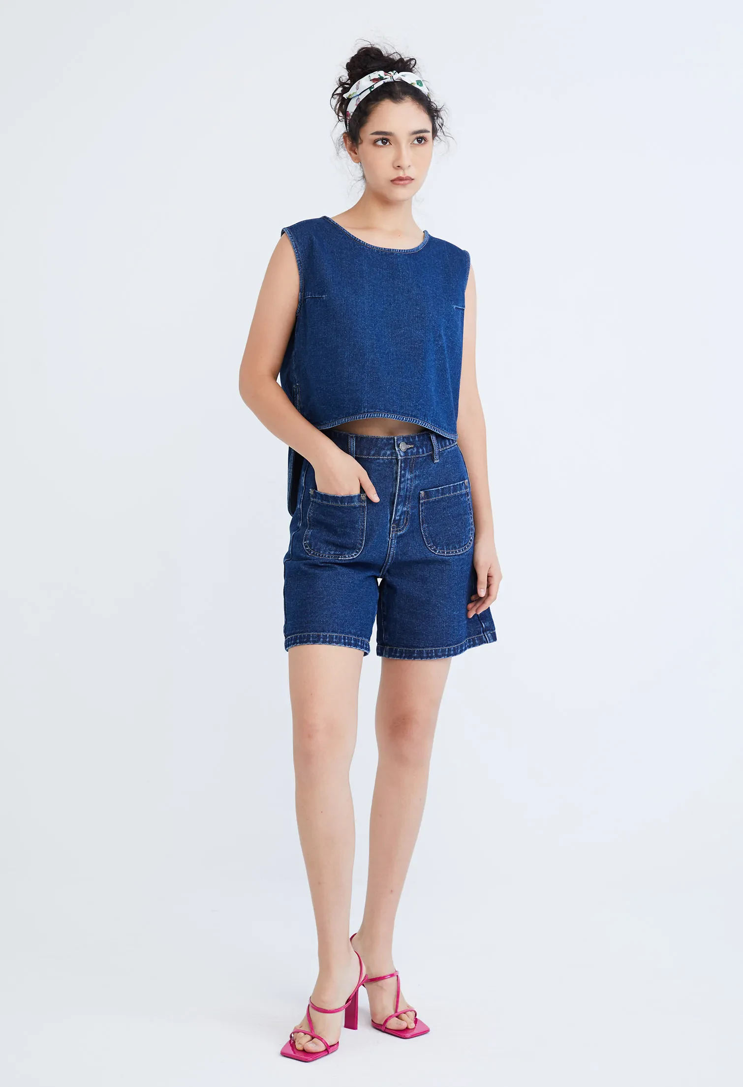 EASY DENIM TANK TOP [NAVY BLUE]