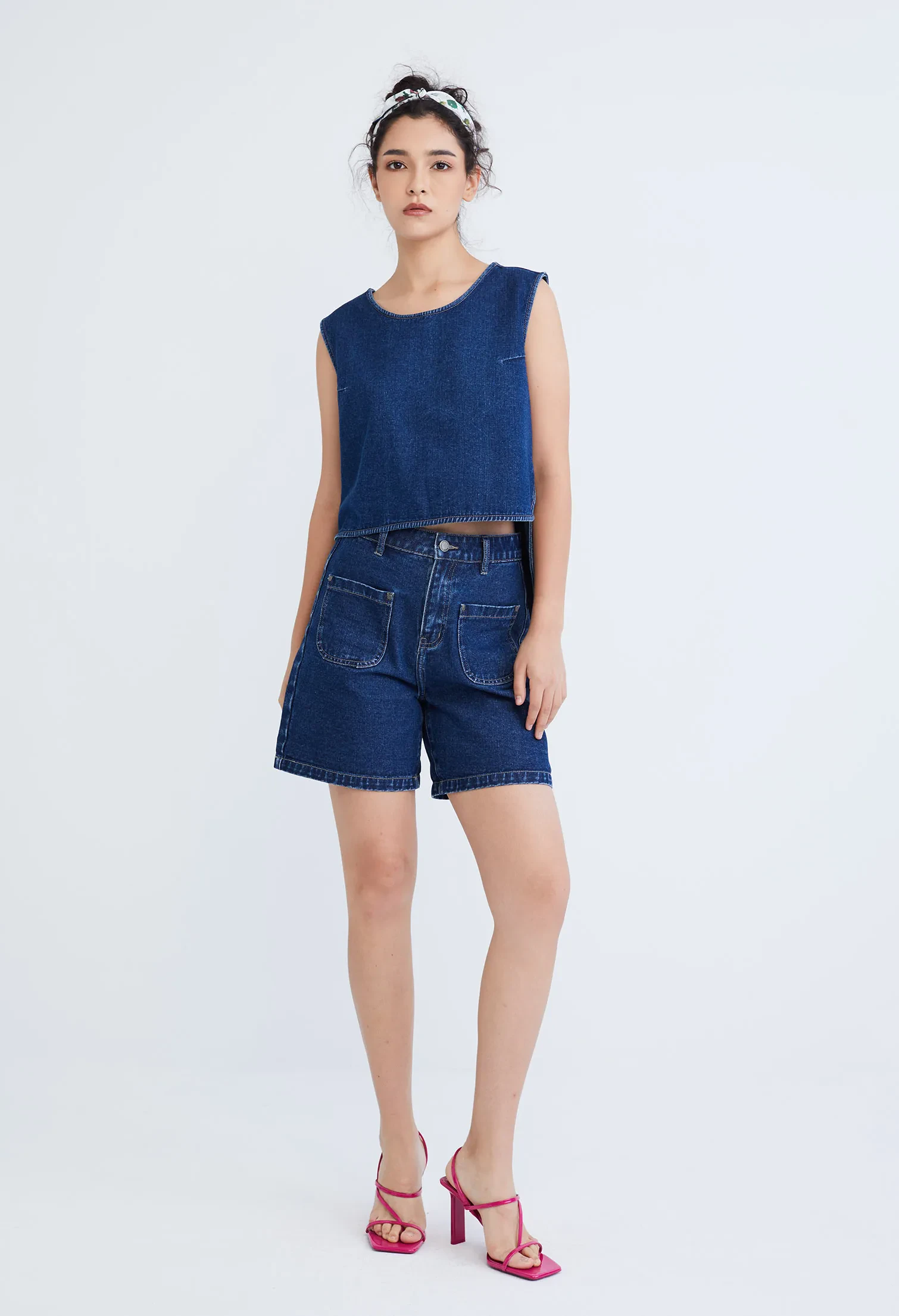 EASY DENIM TANK TOP [NAVY BLUE]