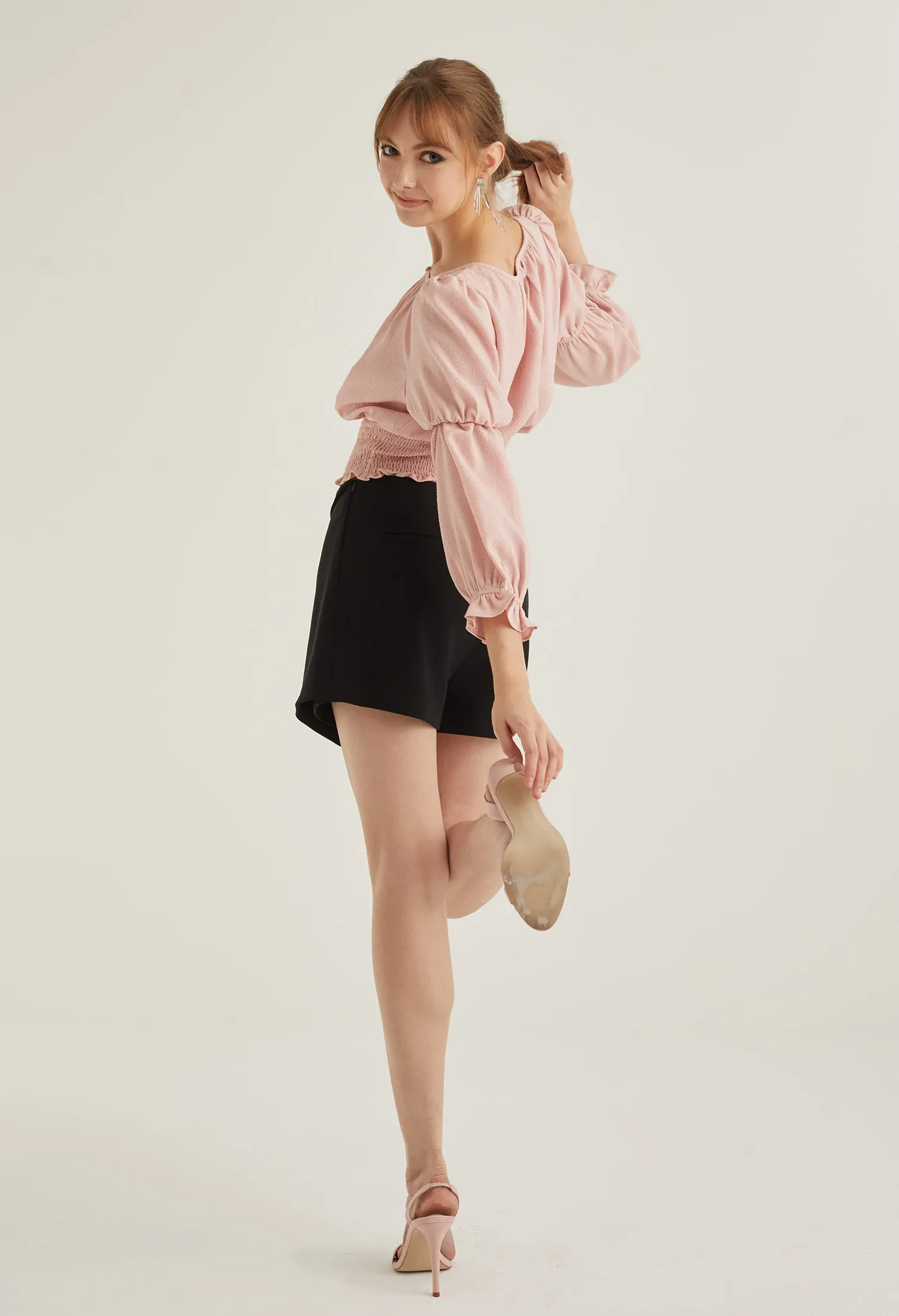 FRONT FOLD ENVELOPE SKORT [BLACK]