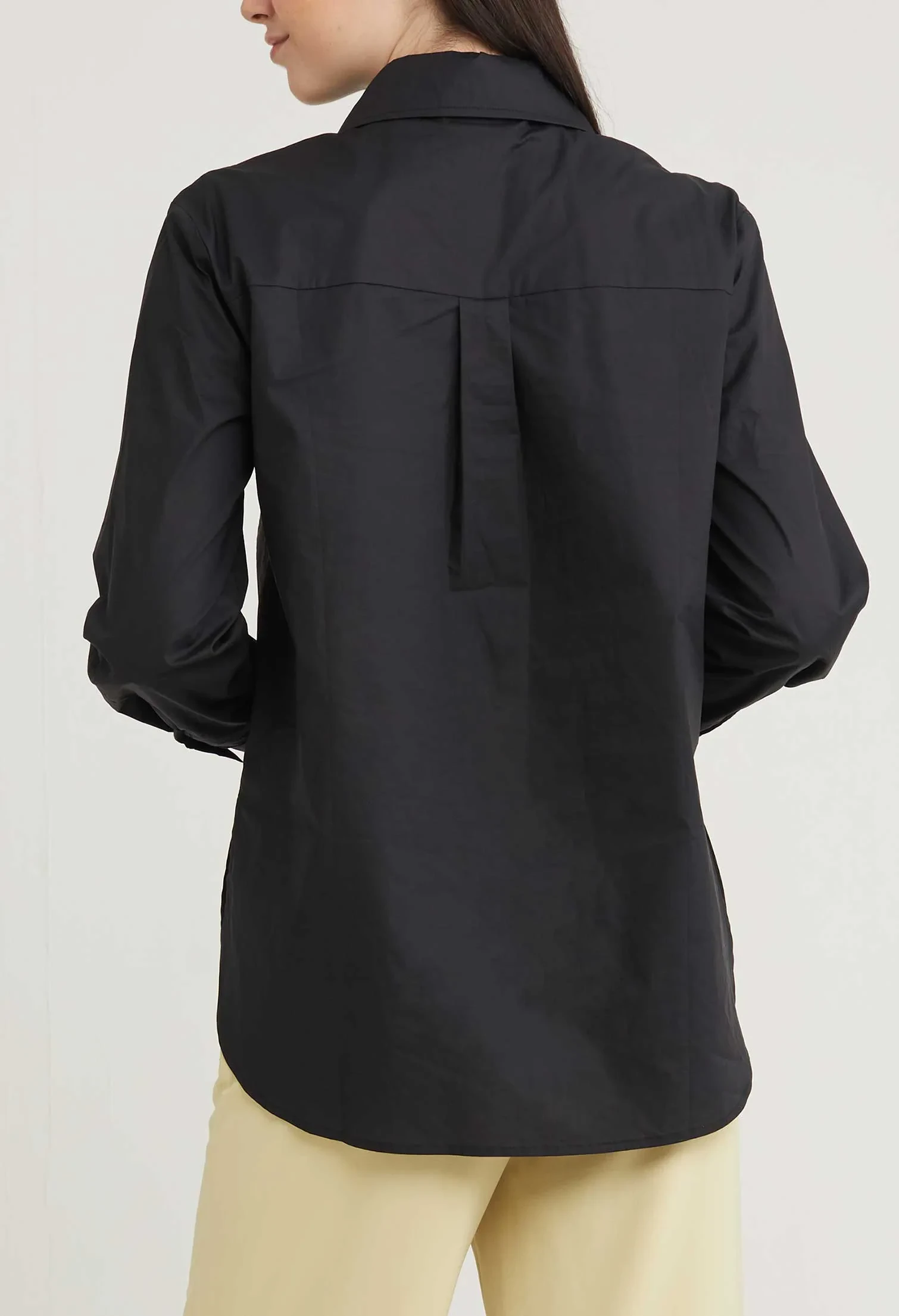 JENNIE ZIPPER LONG BLOUSE [BLACK]