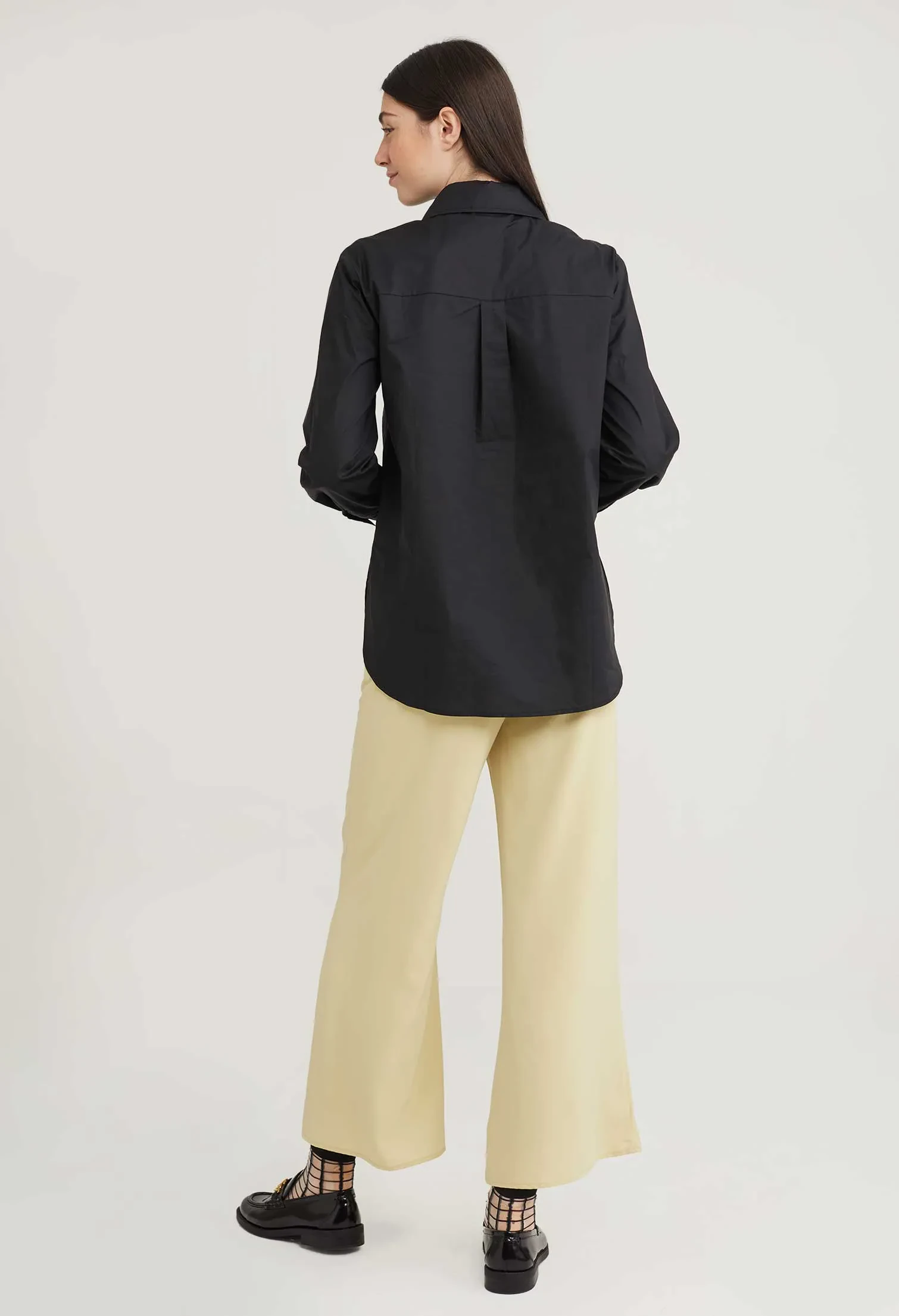JENNIE ZIPPER LONG BLOUSE [BLACK]