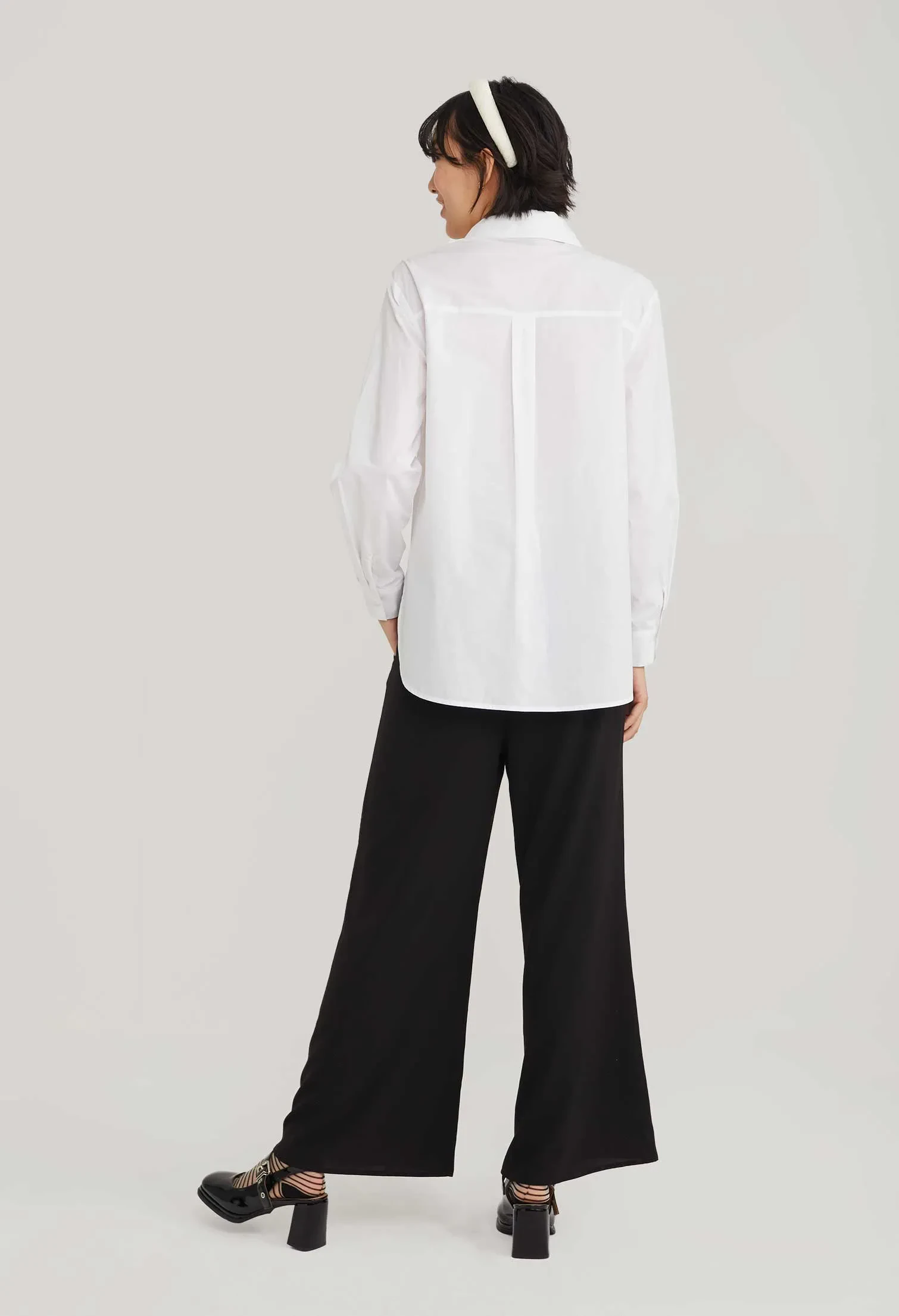 JENNIE ZIPPER LONG BLOUSE [WHITE]