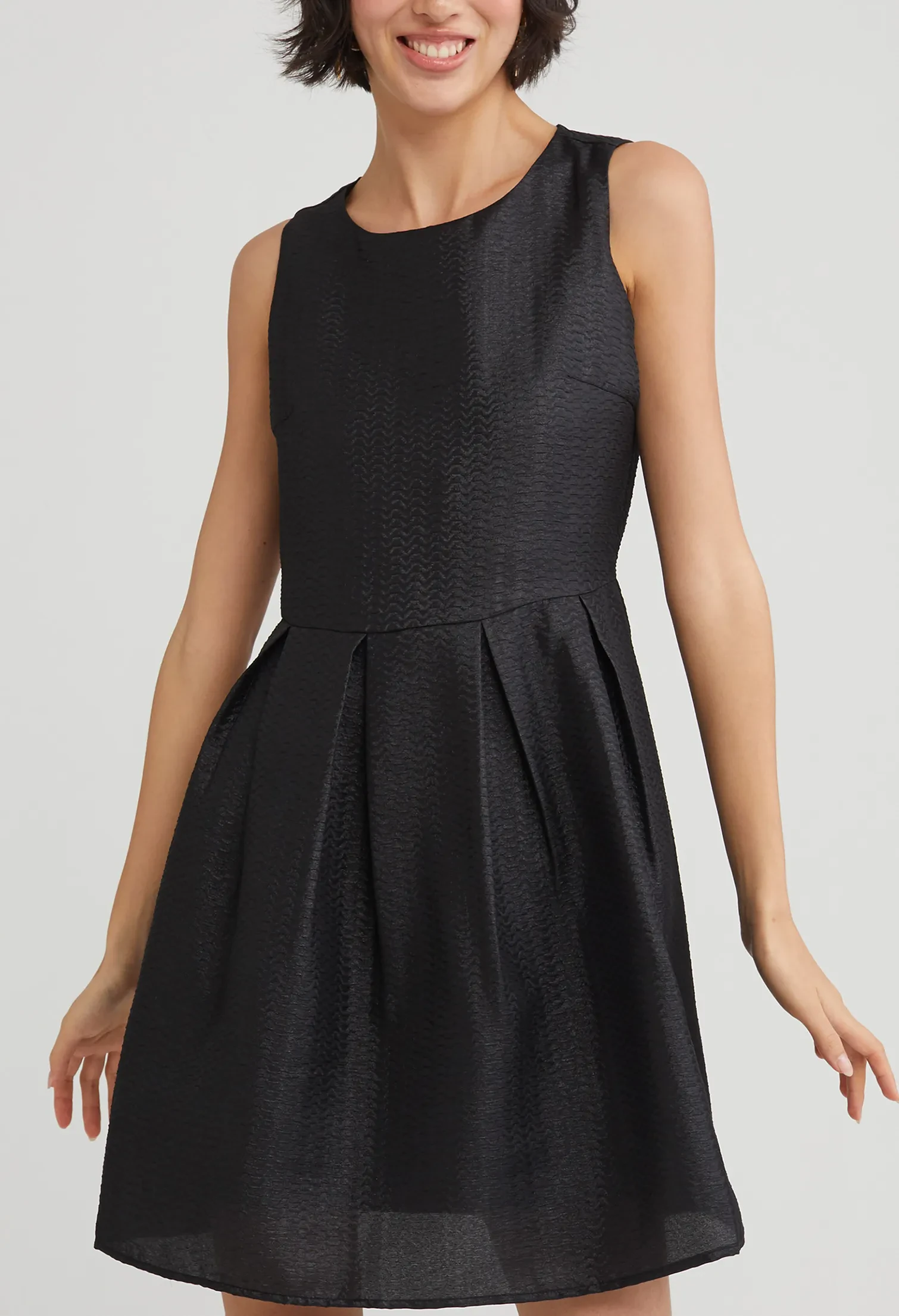 PINAFORE A-LINE DRESS [BLACK]