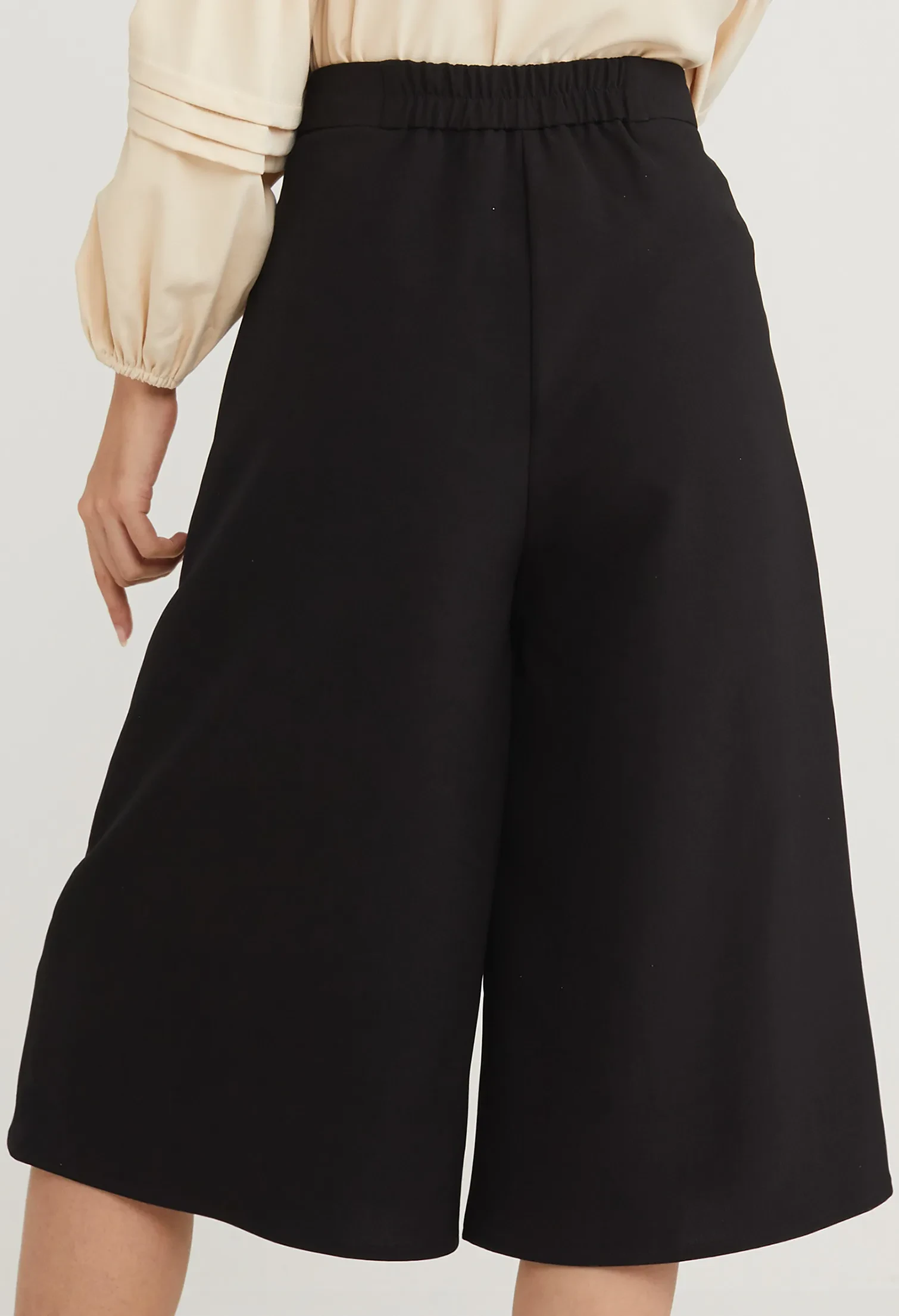 RELAXED WIDE LEG PANTS [BLACK]