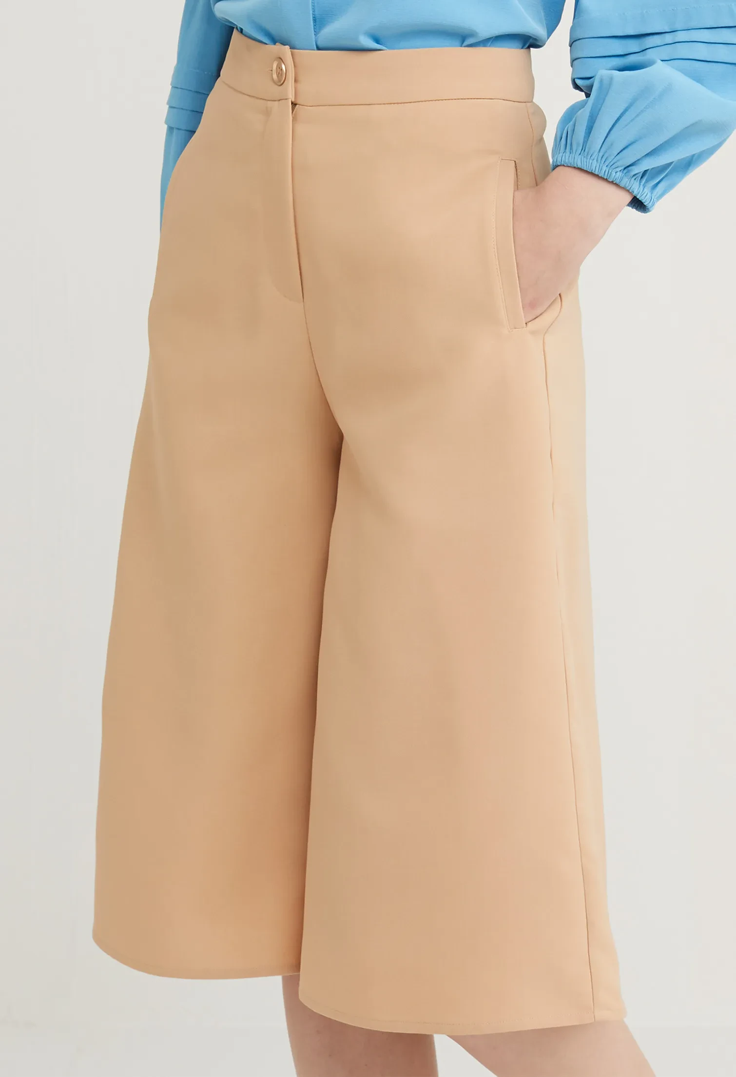 RELAXED WIDE LEG PANTS [KHAKI]