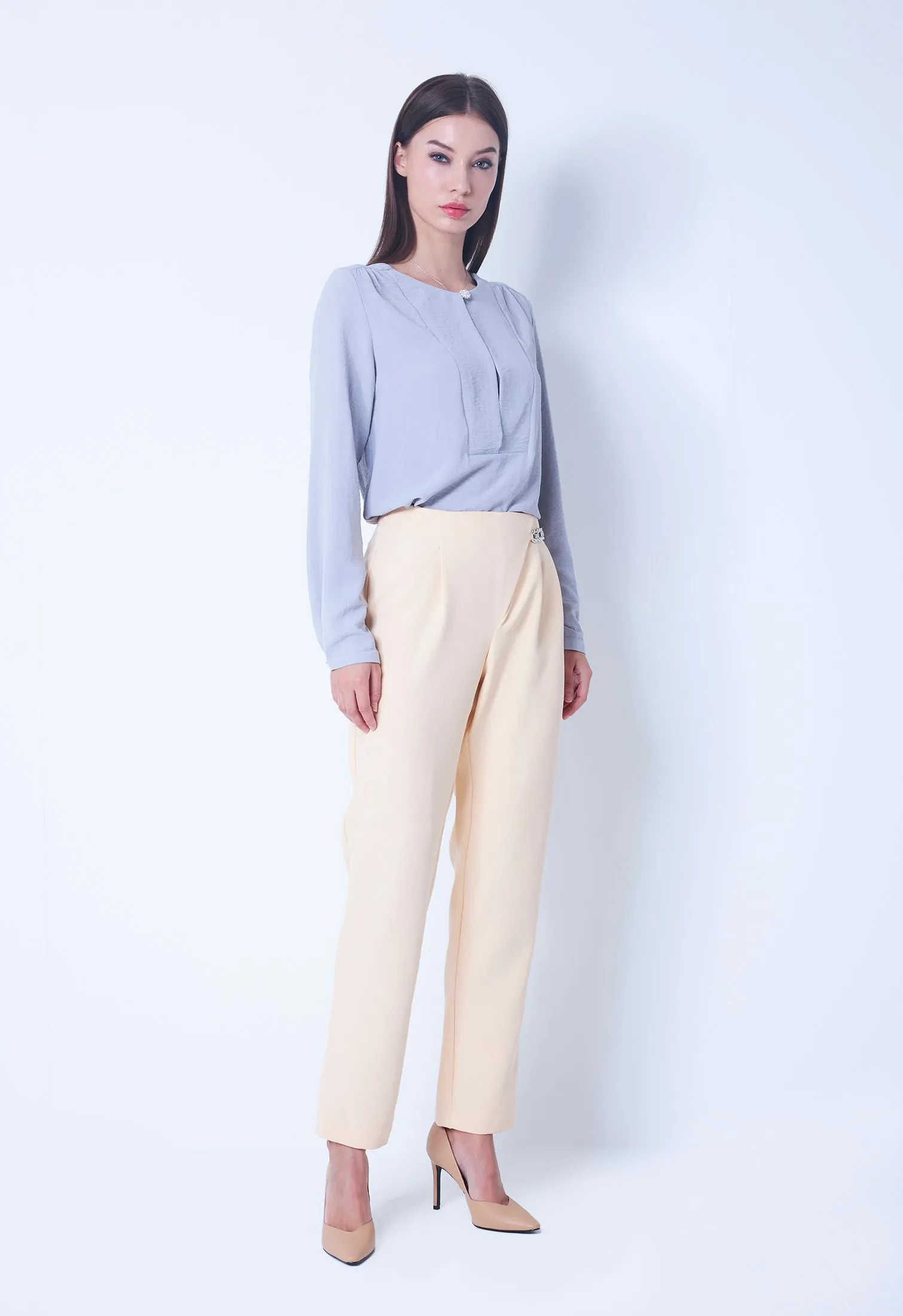 SIDE CHAIN STRAIGHT TROUSER [BEIGE]