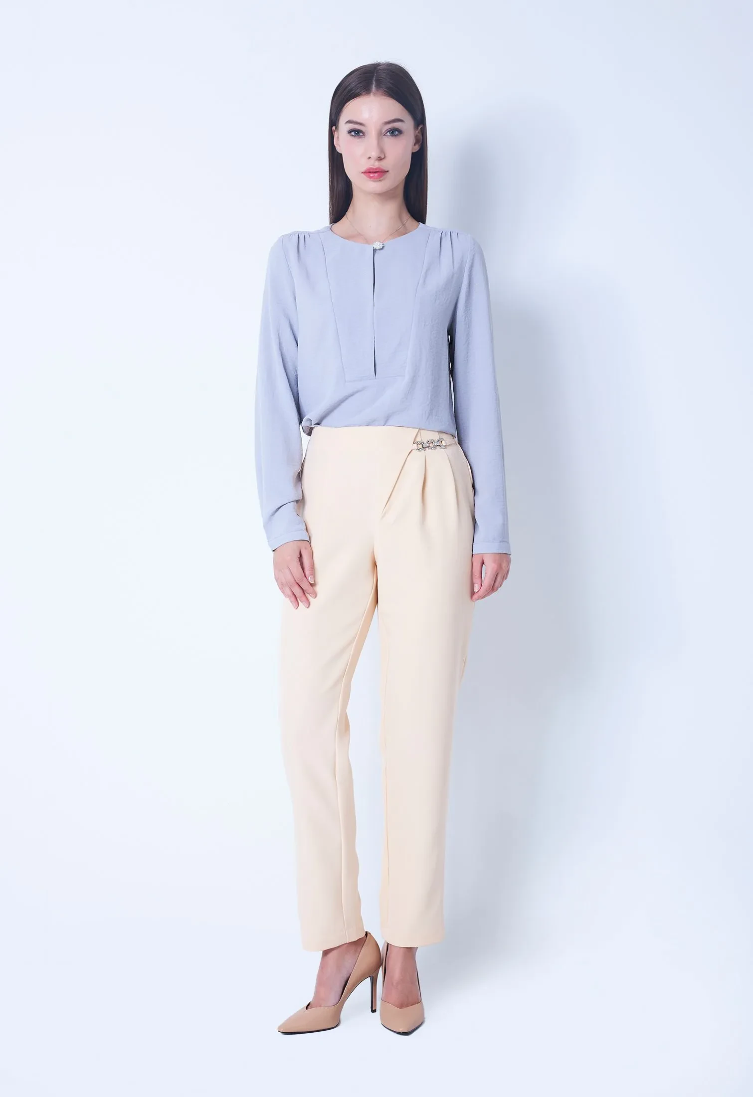SIDE CHAIN STRAIGHT TROUSER [BEIGE]
