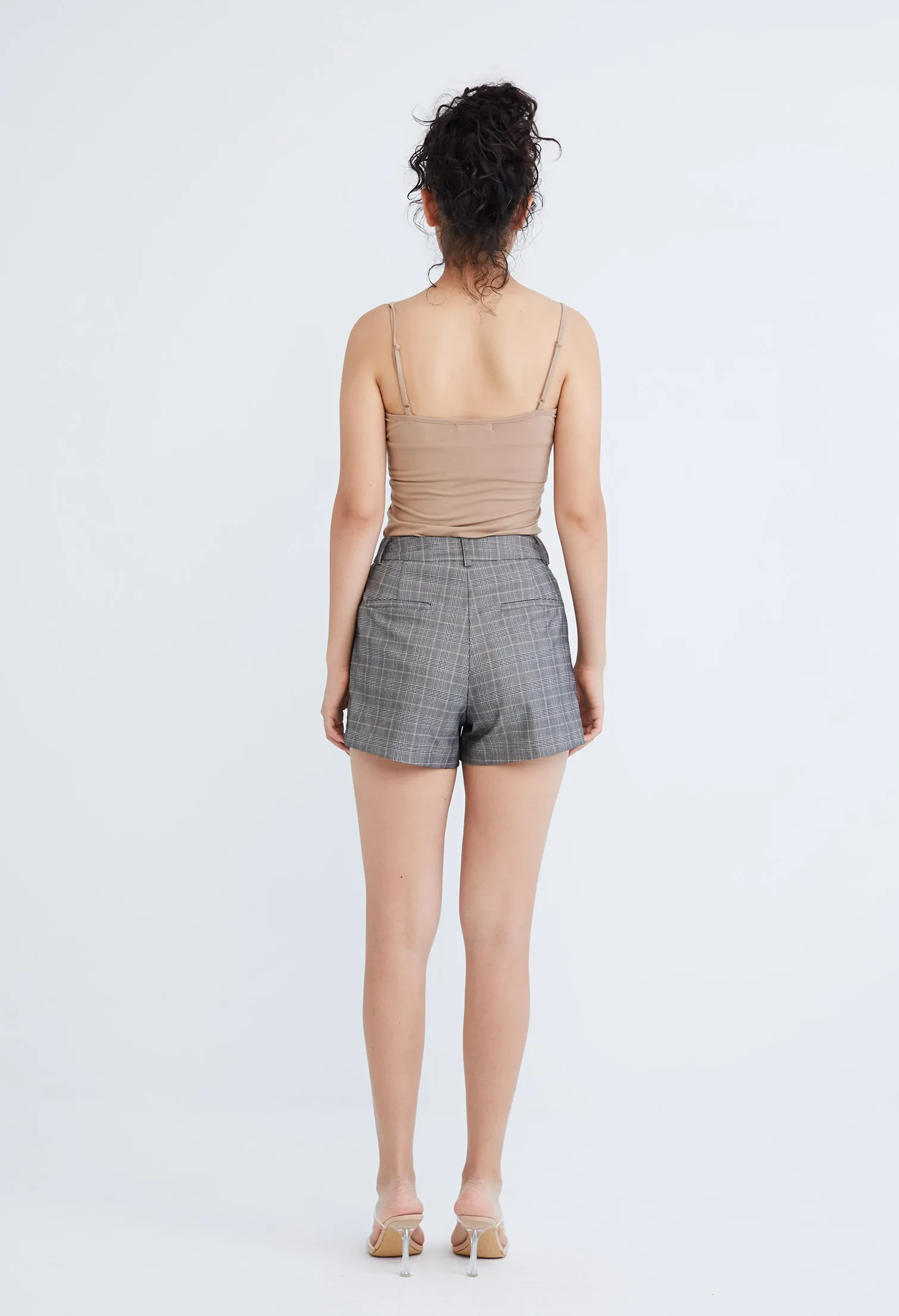 SOLID COLOUR TAILORED SHORTS [D/GREY]