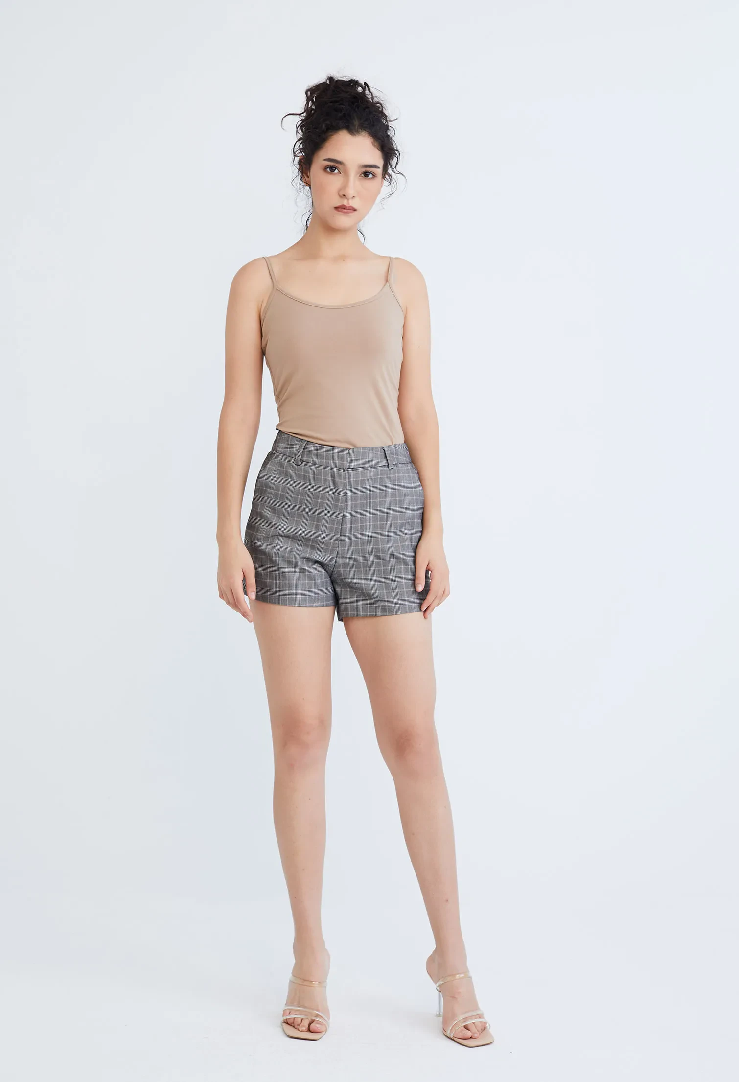 SOLID COLOUR TAILORED SHORTS [D/GREY]