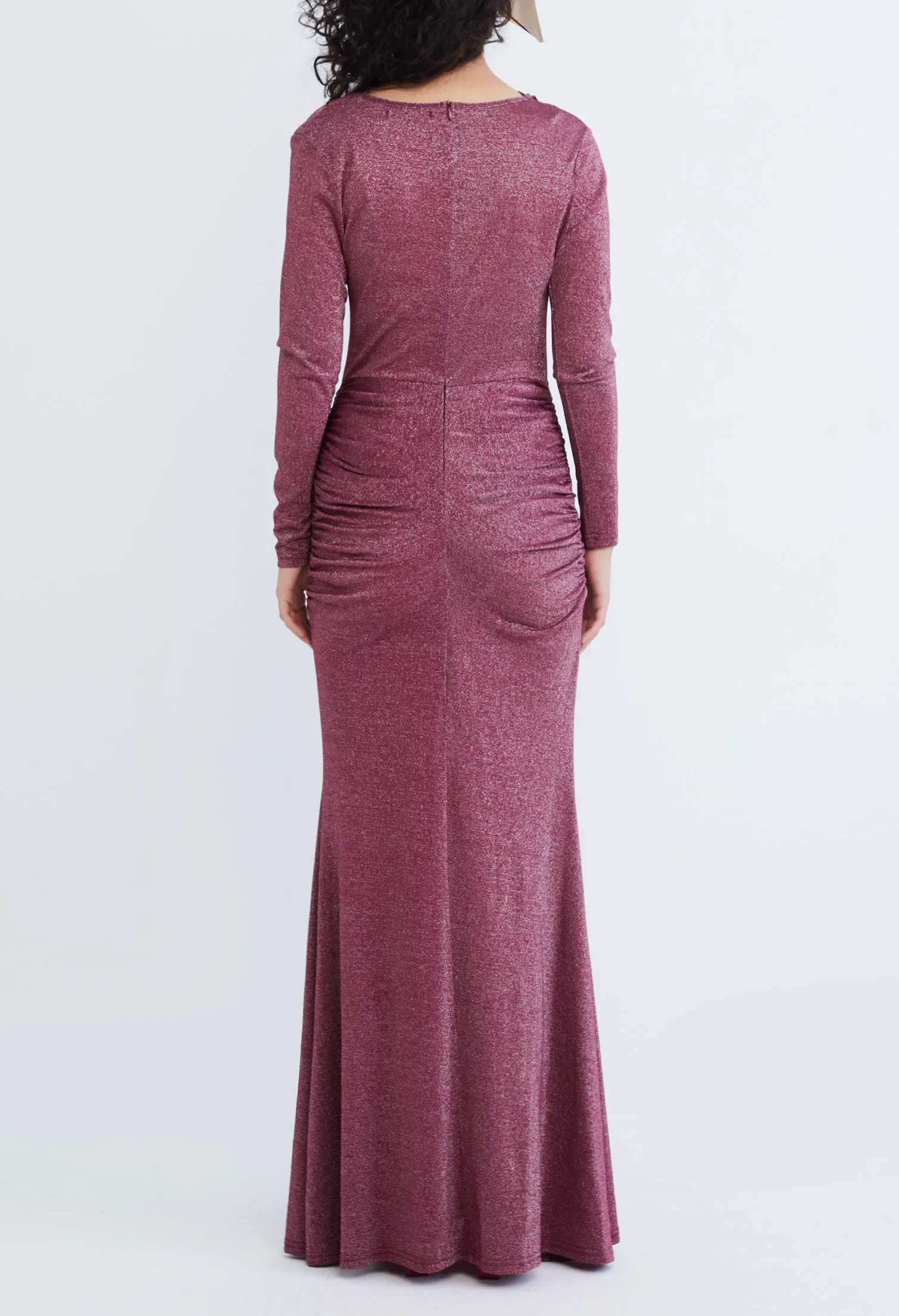 STARLIGHT GLITTER MAXI DINNER DRESS [D/RED]