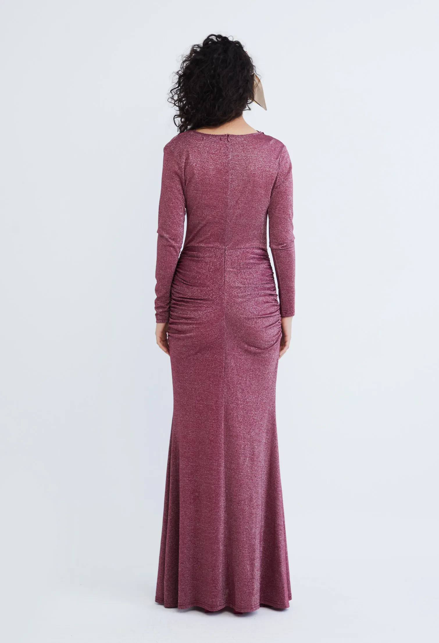 STARLIGHT GLITTER MAXI DINNER DRESS [D/RED]