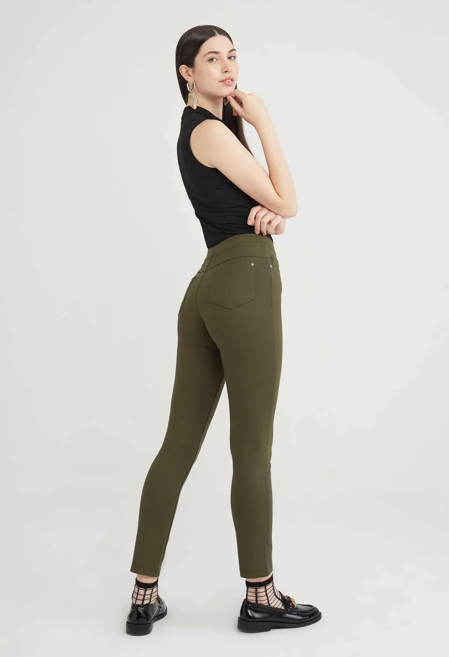 TAPERED ELASTIC TROUSERS [ARMY GREEN]