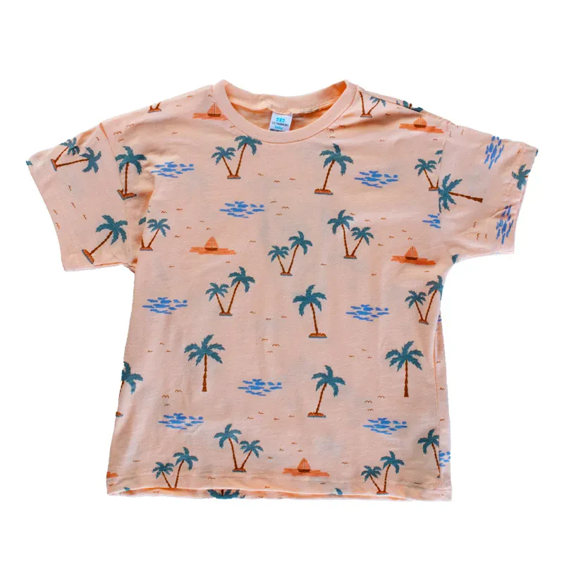 PRINTED T-SHIRT IN PALE CORAL