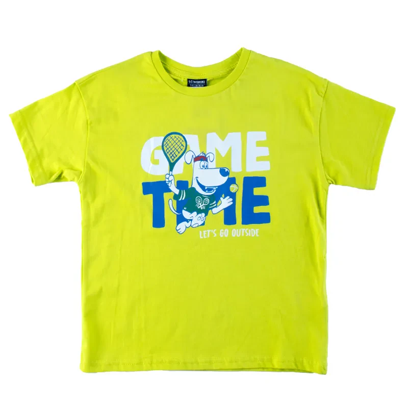  JERSEY PRINTED T-SHIRT IN BRIGHT GREEN