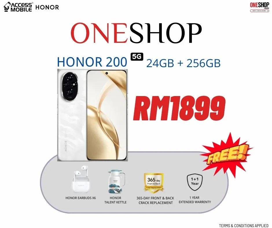 HONOR 200 (5G) 24GB+256GB [WITH FREE GIFTS]