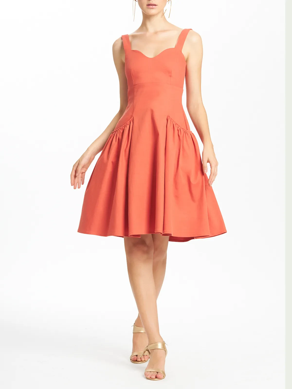 Sweetheart Neckline Gathered Short Dress