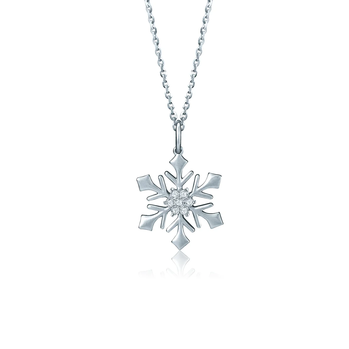 18K GOLD SNOWFLAKE EMBRACE DIAMOND PENDANT