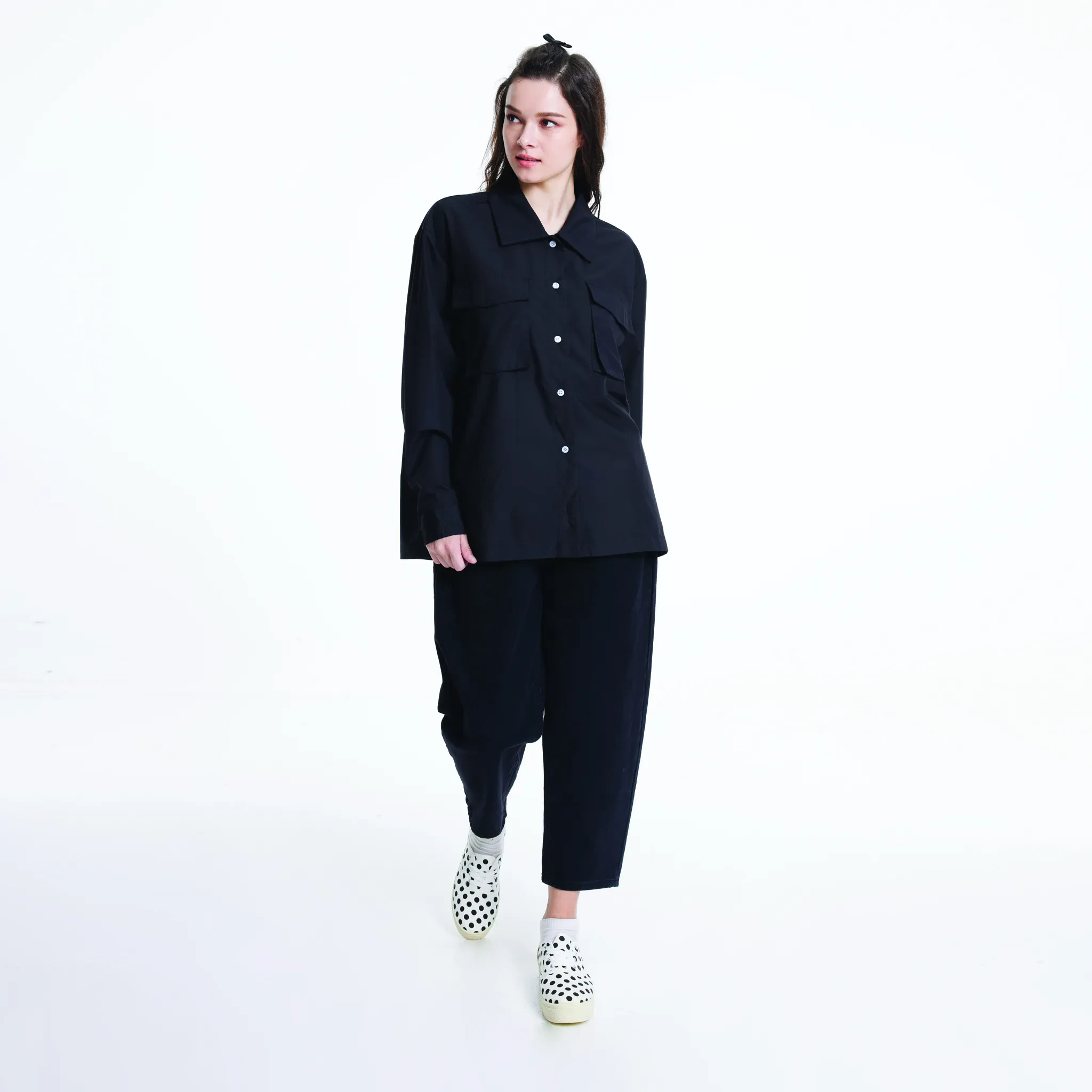 JL X MAG OVERSIZED SHIRT - BLACK