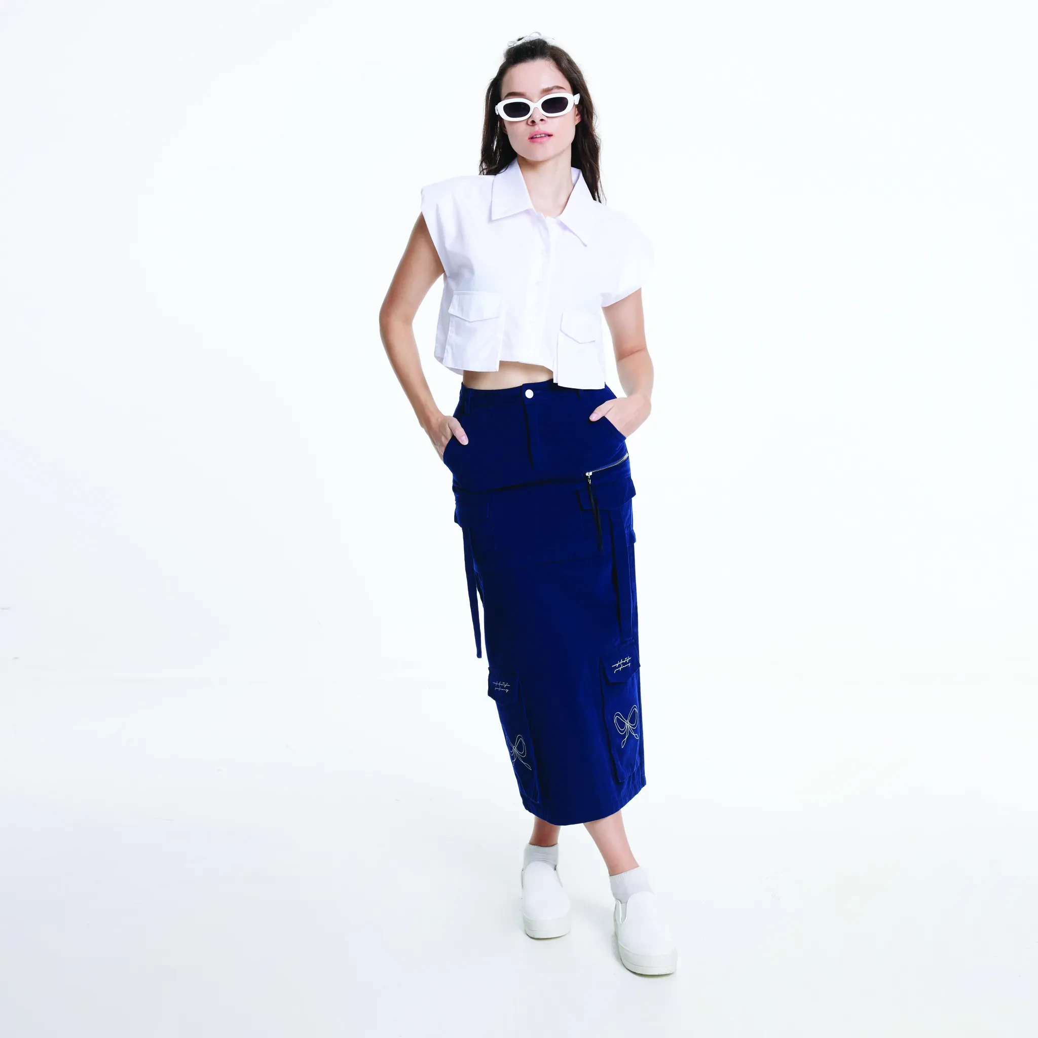 JLXMAG CARGO SKIRT - NAVY
