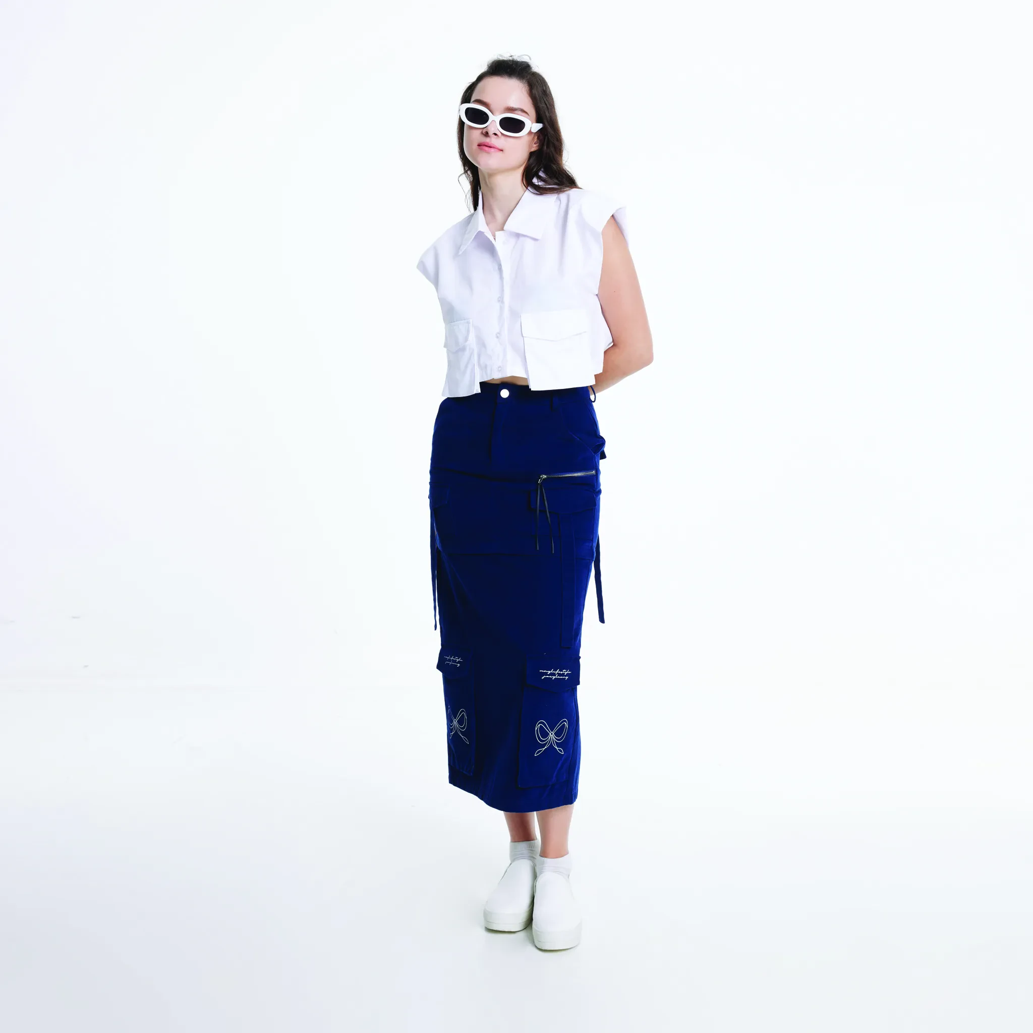 JLXMAG CARGO SKIRT - NAVY