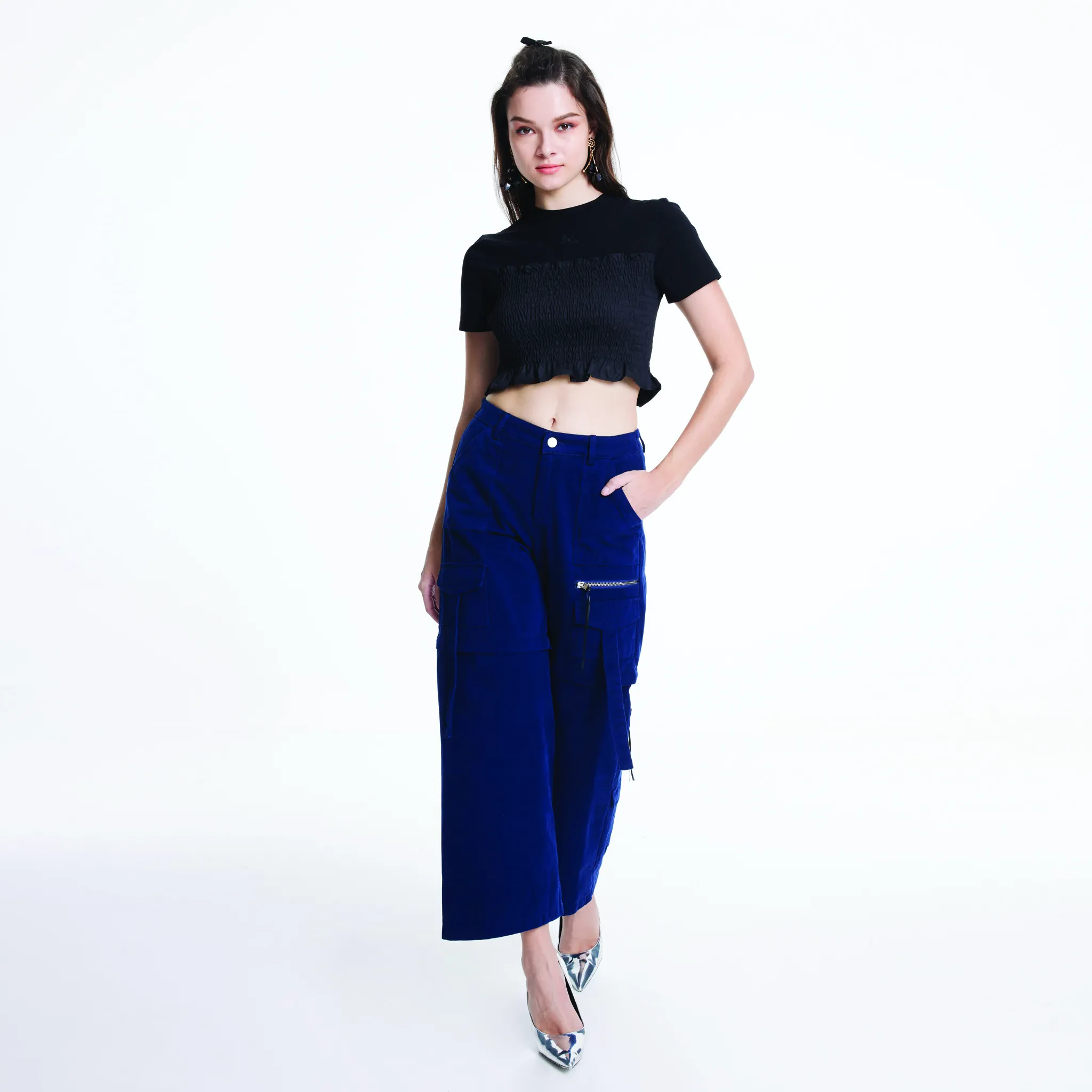 JL X MAG SMOCKING TEE - BLACK