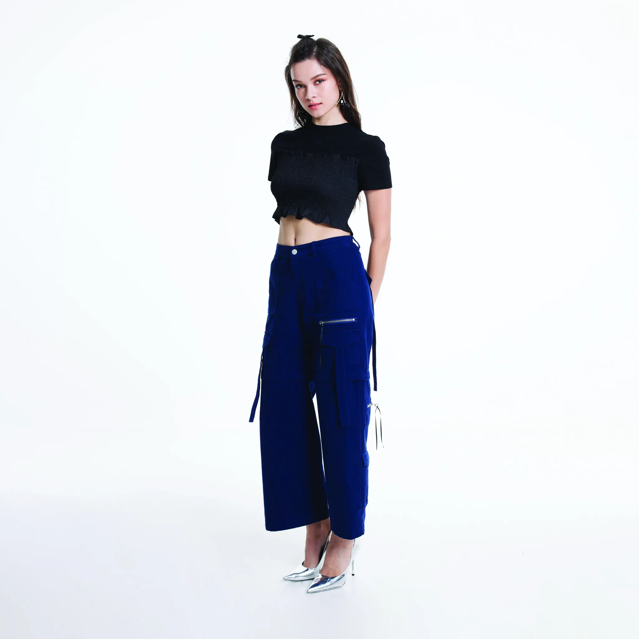 JL X MAG SMOCKING TEE - BLACK