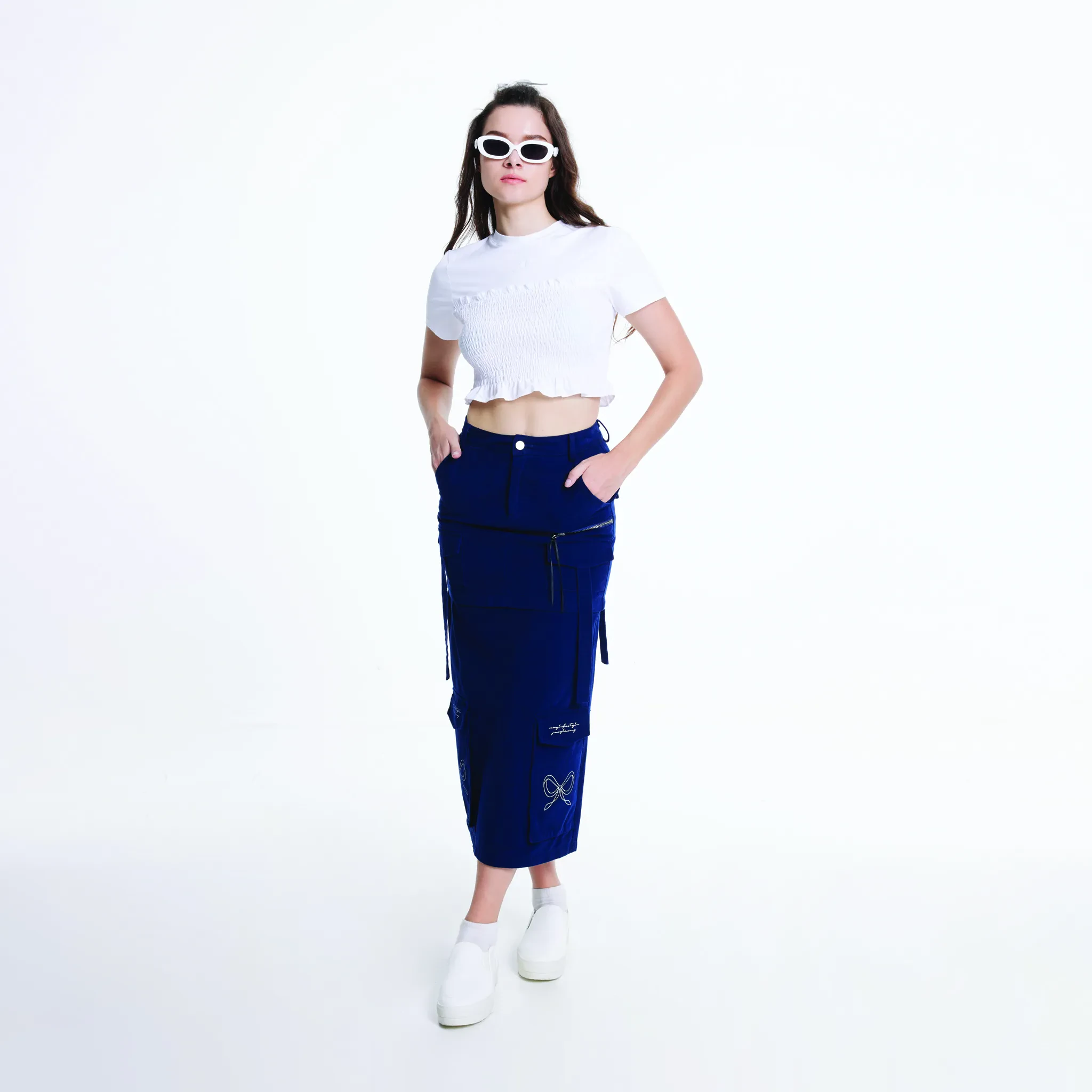 JL X MAG SMOCKING TEE - WHITE
