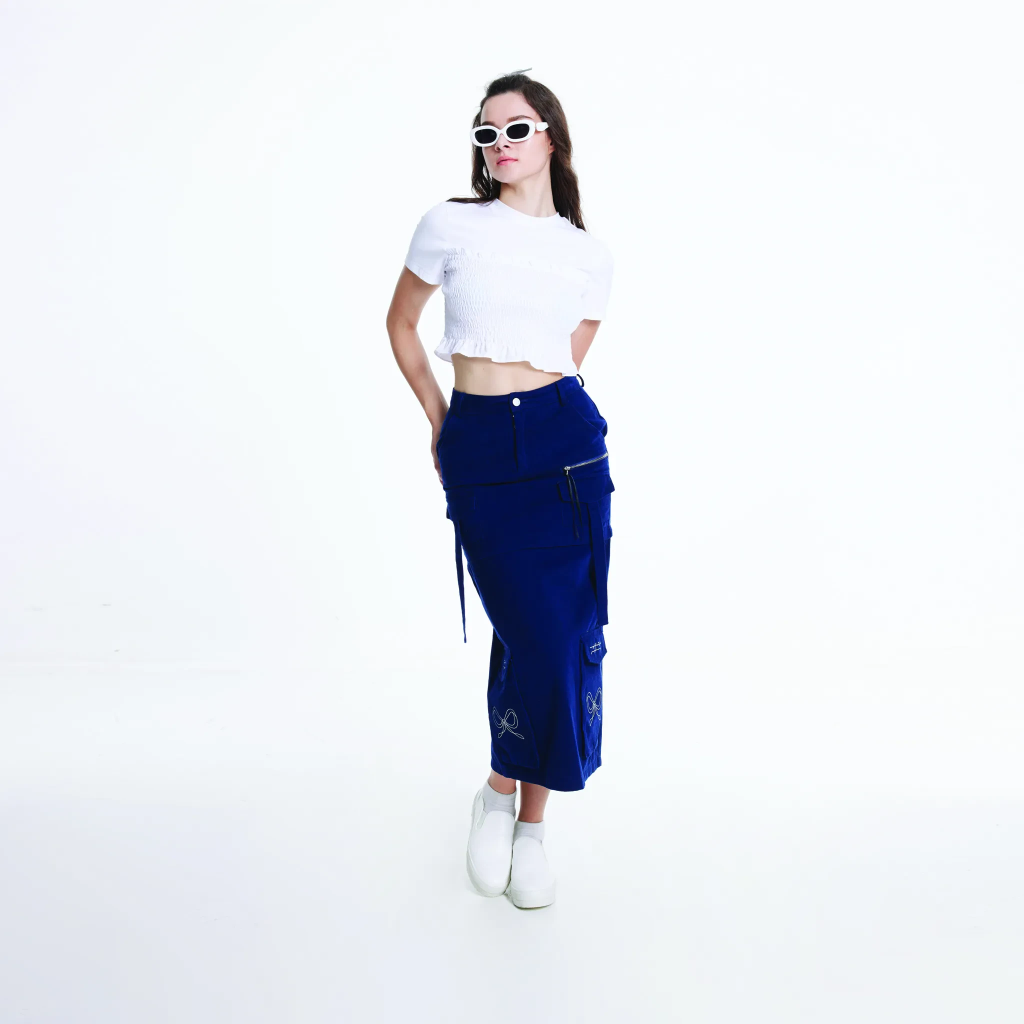 JL X MAG SMOCKING TEE - WHITE