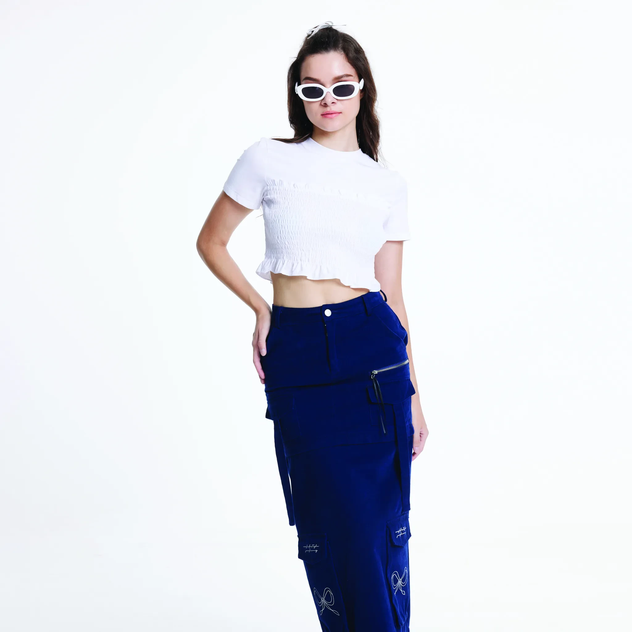 JL X MAG SMOCKING TEE - WHITE